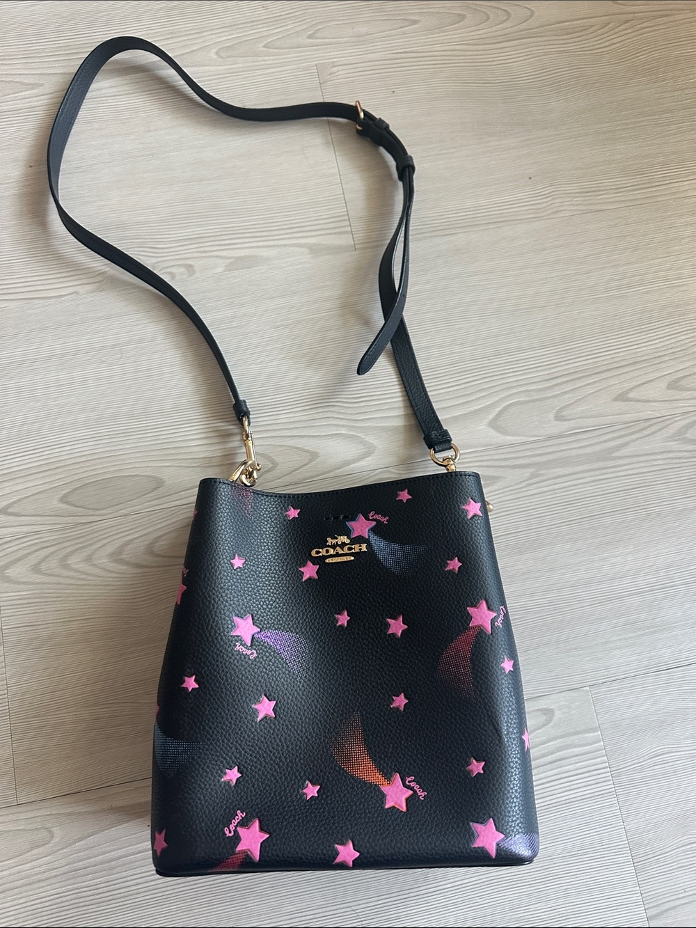 Coach Small Town Bucket Bag w/ Disco Star Print